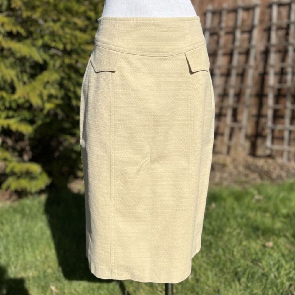 Nanette Lepore Textured Pencil Skirt Tan/Cream Size 10
